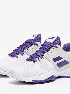 Babolat Fury Women's Tennis Shoes - White & Purple